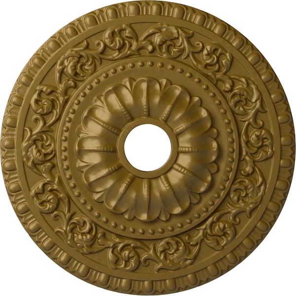 Ekena Millwork Vaduz Ceiling Medallion (Fits Canopies up to 3 1/2"), 23 1/2"OD x 3 1/2"ID x 2 1/8"P, Gold CM23VAGLS - main